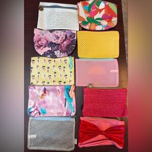 Ipsy travel make up bags set of 10 unused various colors and styles